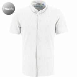 Bestes Angebot 🌟 Pierre Cardin Hemd 03621/000/27461/9000 Kurzarmhemd, Slim Fit, Baumwoll-Piqué, Weiß-navy gemustert, Weiß-navy 🥰