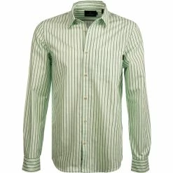 Schlussverkauf 💯 Scotch & Soda Hemd 160783/0220 Relaxed Fit, Baumwolle, Hellgrün-blau gestreift, Grün 🤩