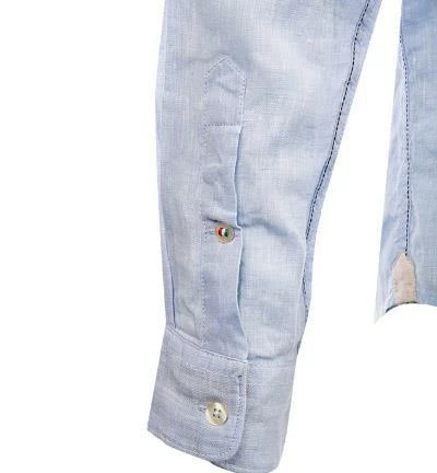 Auslauf 🎁 FIL NOIR Hemd Roma 51492/62 Shaped Fit, Reines Leinen, Hellblau meliert, Hellblau ⭐ 5 Auslauf 🎁 FIL NOIR Hemd Roma 51492/62 Shaped Fit, Reines Leinen, Hellblau meliert, Hellblau ⭐ – Bild 5