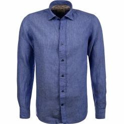 Bestes Angebot 😍 FIL NOIR Hemd Roma 51492/66 Shaped Fit, Reines Leinen, Tintenblau meliert, Tintenblau 🔥