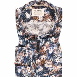 Auslauf 🧨 FIL NOIR Hemd Treviso 51412/67 Shaped Fit, Baumwolle CO2-Neutral, Blau gemustert, Blau 😍