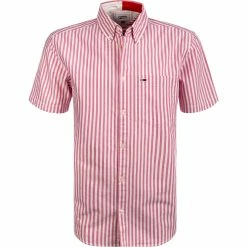 Rabatt 🔔 TOMMY 👖 JEANS Hemd DM0DM10160/T1K Kurzarmhemd, Bio Baumwolle, Rosa-weiß gestreift, Pink-weiß ✨
