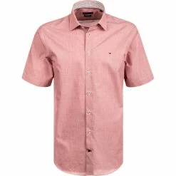 Am billigsten ❤️ Tommy Hilfiger Hemd MW0MW20255/0KP Kurzarmhemd, Regular Fit, Baumwolle, Pastellrot meliert , Rot-weiß 🎉