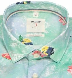 Schlussverkauf ⌛ OLYMP Level Five Body Fit Smartbusiness 3503/74/45 Hemd, Baumwolle, Grün gemustert, Grün ✔️ -Hemden Verkaufsgeschäft 367821 norm2