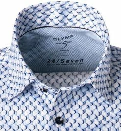 Auslauf ✨ OLYMP Level Five Body Fit 2011/72/11 Kurzarmhemd, Jersey geruchshemmend, Bleu gemustert, Bleu 🥰 -Hemden Verkaufsgeschäft 367834 norm2
