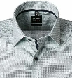 Rabatt 👍 OLYMP Level Five Body Fit 2021/72/45 Kurzarmhemd, Baumwolle, Grün-blau gemustert, Grün ⌛ -Hemden Verkaufsgeschäft 367835 norm2