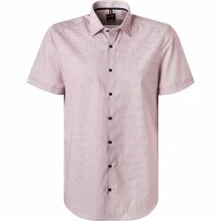 Neu 🎁 OLYMP Level Five Body Fit 2021/72/35 Kurzarmhemd, Baumwolle, Rot-blau gemustert, Rot 👍