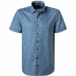 Bestes Angebot 🧨 OLYMP Level Five Body Fit 2023/72/13 Kurzarmhemd, Baumwolle, Rauchblau gemustert, Rauchblau 😀