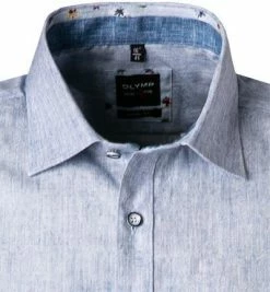 Auslauf ✨ OLYMP Level Five Body Fit 2017/72/13 Kurzarmhemd, Baumwolle, Rauchblau meliert, Rauchblau ❤️ -Hemden Verkaufsgeschäft 367845 norm2