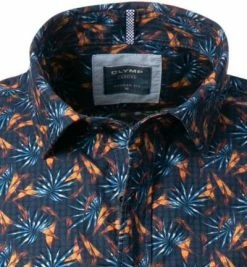 Angebote 😍 OLYMP Casual Modern Fit 4005/72/18 Kurzarmhemd, Baumwolle, Blau-orange, Marine 👏 -Hemden Verkaufsgeschäft 367864 norm2