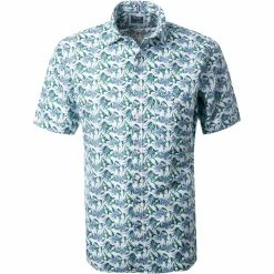 Großhandel 🔔 OLYMP Casual Modern Fit 4005/72/00 Kurzarmhemd, Baumwolle, Weiß-blau-grün, Weiß ⌛