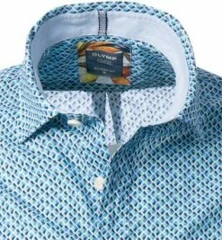 Beste Bewertungen von ✔️ OLYMP Casual Modern Fit 4009/72/45 Kurzarmhemd, Baumwolle, Blau-grün gemustert, Grün 🌟 -Hemden Verkaufsgeschäft 367868 norm2