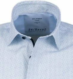 Neu 👍 OLYMP Luxor Modern Fit 1244/72/11 Kurzarmhemd, Jersey geruchshemmend, Hellblau-weiß gemustert, Bleu ✔️ -Hemden Verkaufsgeschäft 367884 norm2