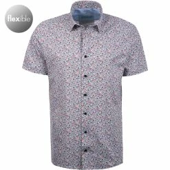 Großhandel 🤩 OLYMP Luxor Modern Fit 1201/72/35 Kurzarmhemd, Jersey atmungsaktiv, Multicolor, Rot 🔔