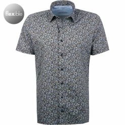 Blitzangebot ⭐ OLYMP Luxor Modern Fit 1201/72/45 Kurzarmhemd, Jersey atmungsaktiv, Braun-blau, Grün 😍