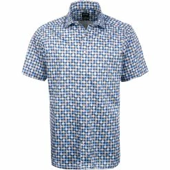 Coupon 🎉 OLYMP Luxor Modern Fit 1219/72/11 Kurzarmhemd, Baumwolle, Blau-gelbgold, Bleu 🎁