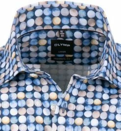 Coupon 🎉 OLYMP Luxor Modern Fit 1219/72/11 Kurzarmhemd, Baumwolle, Blau-gelbgold, Bleu 🎁 -Hemden Verkaufsgeschäft 367889 norm2