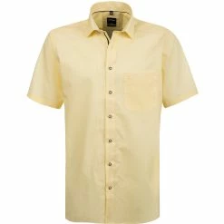 Am billigsten 🎁 OLYMP Luxor Modern Fit 1209/72/51 Kurzarmhemd, Popeline, Gelb gemustert, Gelb ⌛