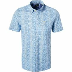 Neu 🎁 N.Z.A. Hemd 21BN571S/295 Kurzarmhemd, Baumwolle, Blau-weiß, Blau ⌛