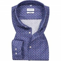 Schlussverkauf 😍 Seidensticker Hemd 198660/17 Regular Fit, Baumwolle-Leinen, Blau gemustert, Blau 😉