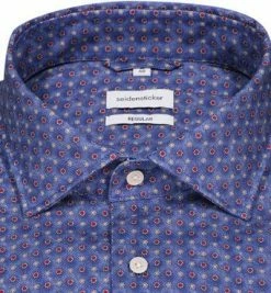 Schlussverkauf 😍 Seidensticker Hemd 198660/17 Regular Fit, Baumwolle-Leinen, Blau gemustert, Blau 😉 -Hemden Verkaufsgeschäft 367941 norm2