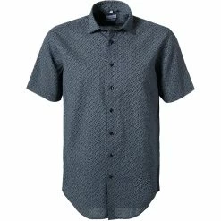 Neu ⌛ Seidensticker Hemd 198371/19 Kurzarmhemd, Regular Fit, Reines Leinen, Blau gemustert, Blau 🌟