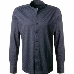 Auslauf ✨ OLYMP Level Five Body Fit 2013/74/18 Hemd, Baumwoll-Stretch, Blau-weiß gepunktet, Marine 🧨