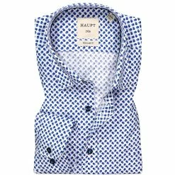 Beste Bewertungen von 🔥 Haupt Hemd 7112028220/40704 Regular Fit, Baumwolle, Weiß-blau gemustert, Weiß-blau 😀