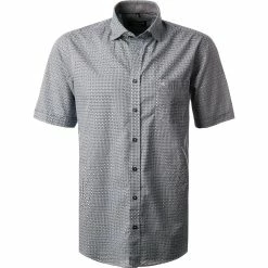 Bester Verkauf ⭐ CasaModa Hemd 913653700/100 Kurzarmhemd, Comfort Fit, Baumwolle, Blau-gelb gemustert, Blau 🔥