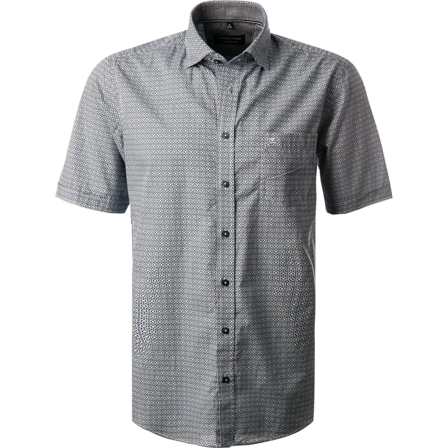 Bester Verkauf ⭐ CasaModa Hemd 913653700/100 Kurzarmhemd, Comfort Fit, Baumwolle, Blau-gelb gemustert, Blau 🔥 1 Bester Verkauf ⭐ CasaModa Hemd 913653700/100 Kurzarmhemd, Comfort Fit, Baumwolle, Blau-gelb gemustert, Blau 🔥