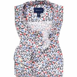 Besorgen 🎉 Gant Hemd 3011972/113 Slim Fit, Baumwolle, Weiß-blau gemustert, Weiß-blau-rot ❤️