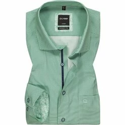 Bestpreis 👍 OLYMP Luxor Modern Fit 69EL 1209/79/45 Hemd, Baumwolle, Extra langer Arm, Grün gemustert, Grün 🤩
