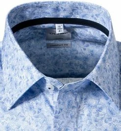 Blitzangebot 🔔 OLYMP Luxor Comfort Fit 1011/72/11 Kurzarmhemd, Popeline, Bleu-weiß gemustert, Bleu 💯 -Hemden Verkaufsgeschäft 368464 norm2