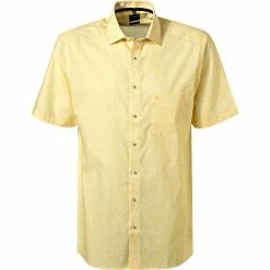 Neu ❤️ OLYMP Luxor Modern Fit 1211/72/51 Kurzarmhemd, Popeline, Gelb-weiß gemustert, Gelb 🤩