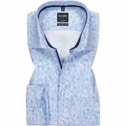 Großhandel 😉 OLYMP Luxor Modern Fit 69EL 1211/79/11 Hemd, Baumwolle, Extra langer Arm, Bleu gemustert, Bleu ⭐