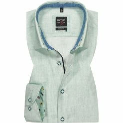 Rabatt 🤩 OLYMP Level Five Body Fit 2017/74/45 Hemd, Baumwolle, Grün meliert, Grün 💯