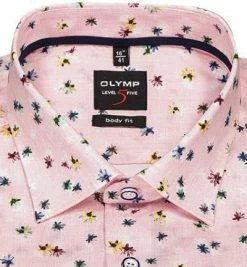 Auslauf 🎉 OLYMP Level Five Body Fit 2019/74/30 Hemd, Baumwolle, Rosé gemustert, Rosé ✔️ -Hemden Verkaufsgeschäft 368488 norm2