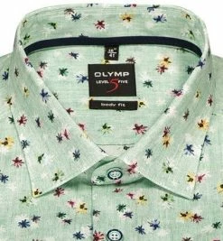 Aktion 👏 OLYMP Level Five Body Fit 2019/74/45 Hemd, Baumwolle, Grün gemustert, Grün 🧨 -Hemden Verkaufsgeschäft 368489 norm2