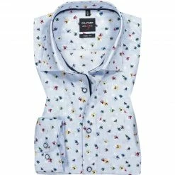 Billig ✨ OLYMP Level Five Body Fit 69EL 2019/79/11 Hemd, Baumwolle, Extra langer Arm, Bleu gemustert, Bleu ✨