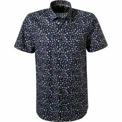 Rabatt 👏 OLYMP Level Five Body Fit 2015/72/18 Kurzarmhemd, Popeline, Marine gemustert, Marine 😍