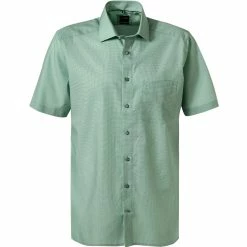 Besorgen 👏 OLYMP Luxor Modern Fit 1209/72/45 Kurzarmhemd, Modern Fit, Popeline, Grün gemustert, Grün 🌟