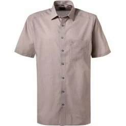 Billig 🧨 OLYMP Luxor Modern Fit 1209/72/28 Kurzarmhemd, Modern Fit, Popeline, Braun gemustert, Braun ⌛