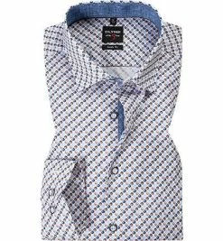 Billig ✔️ OLYMP Level Five Body Fit 69EL 2033/79/28 Hemd, Baumwolle, Extra langer Arm, Braun-blau gemustert, Braun 🎉 -Hemden Verkaufsgeschäft 368546 norm