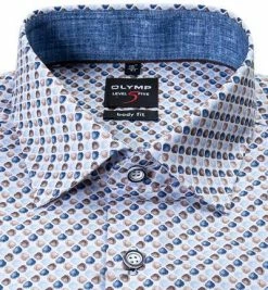 Billig ✔️ OLYMP Level Five Body Fit 69EL 2033/79/28 Hemd, Baumwolle, Extra langer Arm, Braun-blau gemustert, Braun 🎉 -Hemden Verkaufsgeschäft 368546 norm2