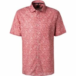 Blitzangebot 🎉 OLYMP Luxor Modern Fit 1211/72/35 Kurzarmhemd, Popeline, Rot-weiß gemustert, Rot ✨