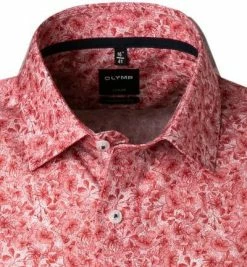 Blitzangebot 🎉 OLYMP Luxor Modern Fit 1211/72/35 Kurzarmhemd, Popeline, Rot-weiß gemustert, Rot ✨ -Hemden Verkaufsgeschäft 368565 norm2