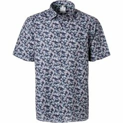 Rabatt ✔️ OLYMP Luxor Comfort Fit 1013/72/35 Kurzarmhemd, Baumwolle, Marine-rot gemustert, Rot 🔔