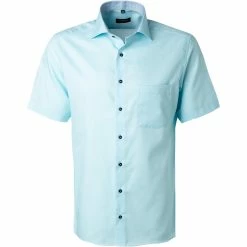 Rabatt 🛒 ETERNA Hemd 3270/C15K/62 Kurzarmhemd, Modern Fit, Baumwolle, Türkis, Hellblau 🔔