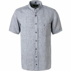 Schlussverkauf 👏 CasaModa Hemd 913655800/103 Kurzarmhemd, Casual Fit, Reines Leinen, Navy meliert, Navy ✔️