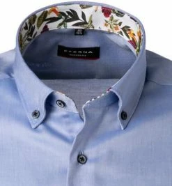 Brandneu ✨ ETERNA Hemd 8933/C04U/12 Kurzarmhemd, Modern Fit, Oxford, Blau meliert, Blau ⭐ -Hemden Verkaufsgeschäft 368611 norm2